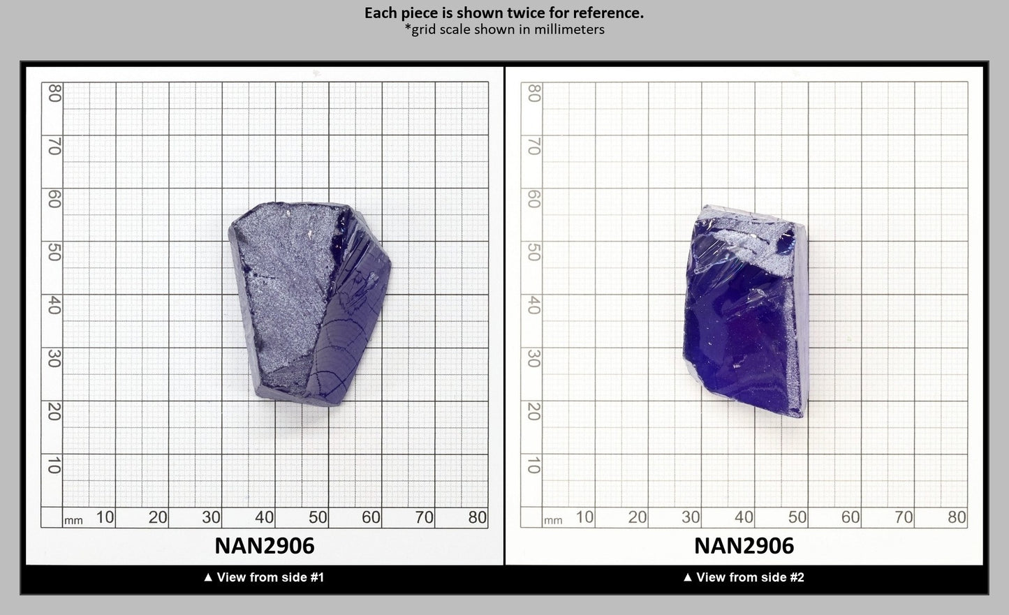 Nanosital Simulated Light Tanzanite Lab Created Faceting Rough for Gem Cutting - #A-146 - Various Sizes : NAN2906