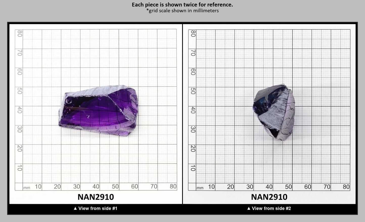 Nanosital Simulated Medium Amethyst  Lab Created Faceting Rough for Gem Cutting - #A-2299 - Various Sizes : NAN2910