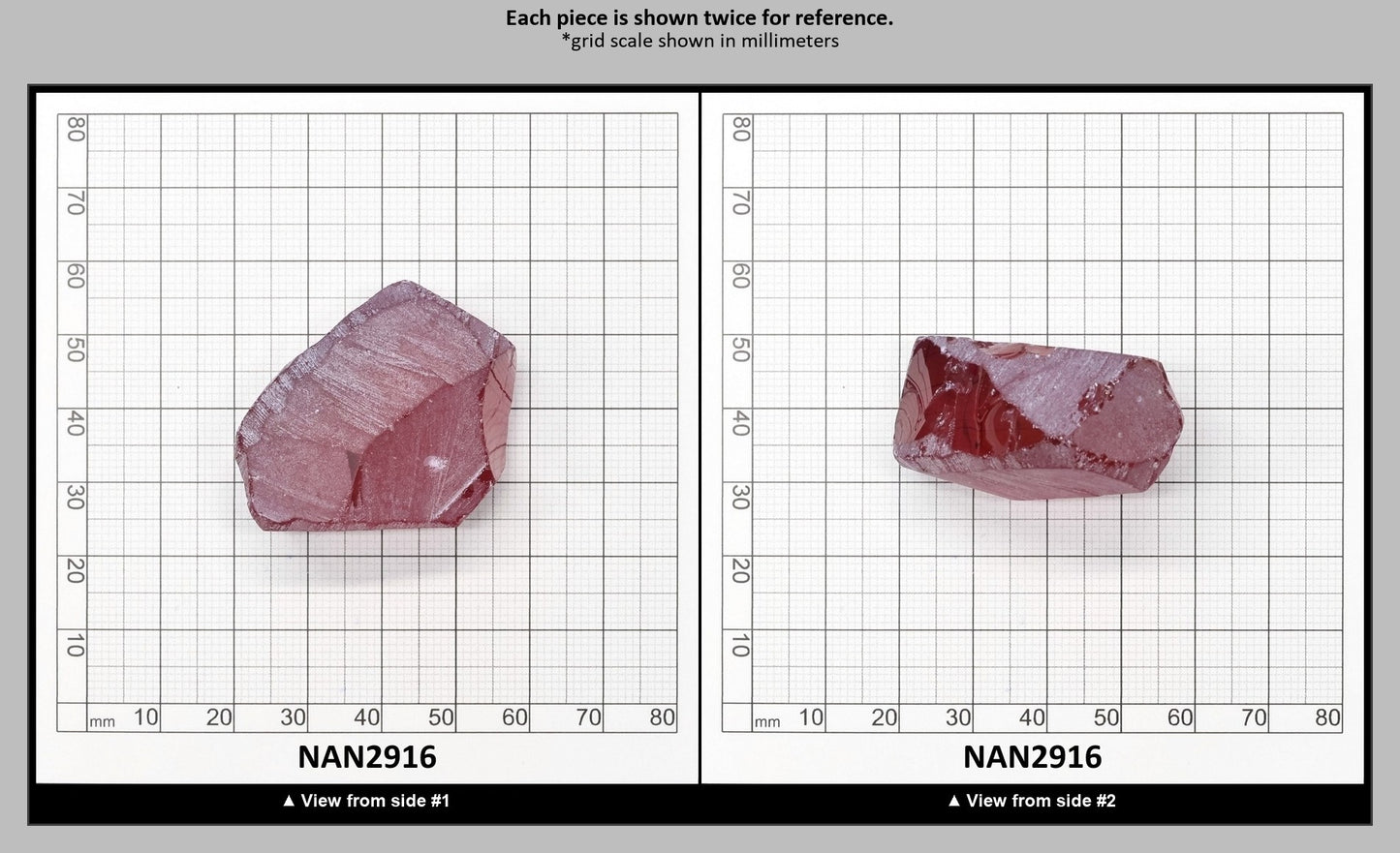 Nanosital Simulated Rhodolite Lab Created Faceting Rough for Gem Cutting - #A-2449 - Various Sizes : NAN2916