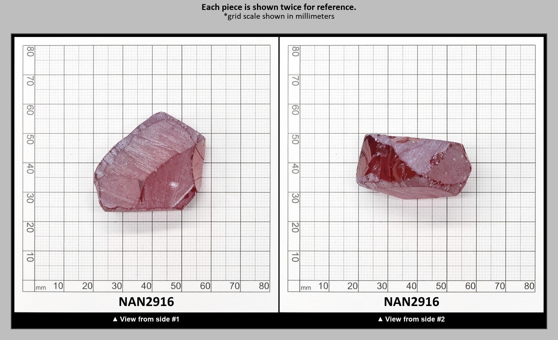 Nanosital Simulated Rhodolite Lab Created Faceting Rough for Gem Cutting - #A-2449 - Various Sizes : NAN2916