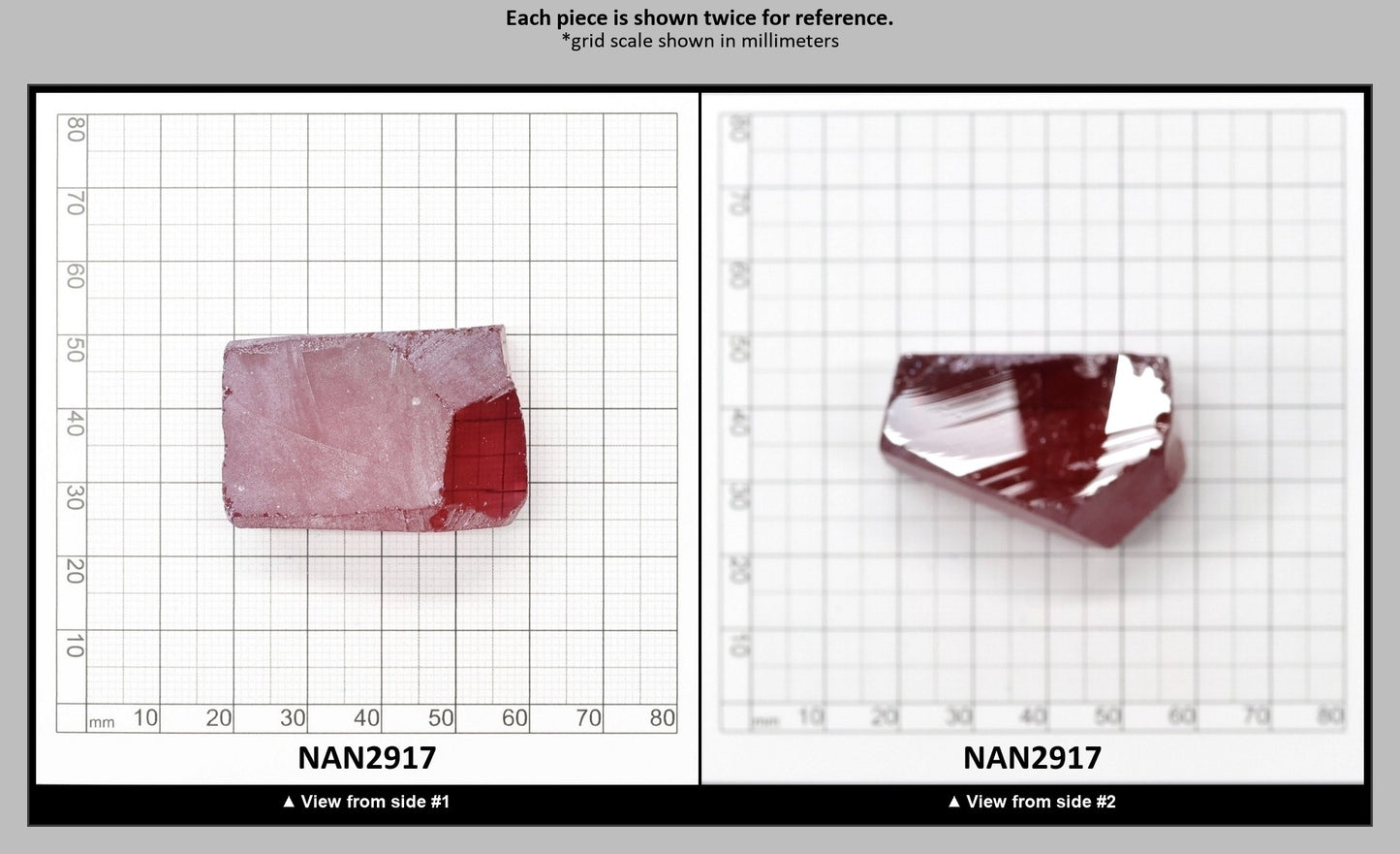 Nanosital Simulated Rhodolite Lab Created Faceting Rough for Gem Cutting - #A-2449 - Various Sizes : NAN2917