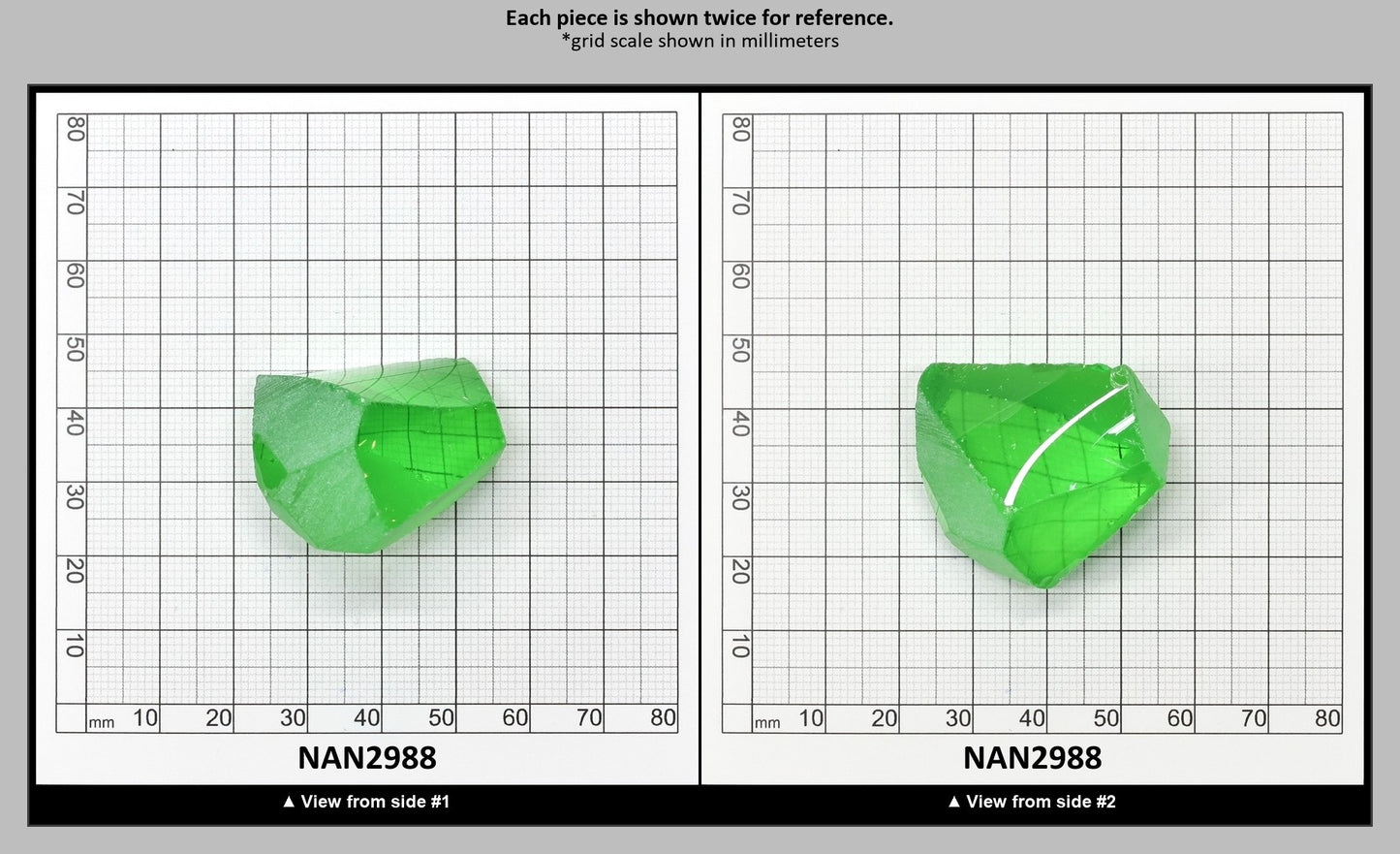 Nanosital Simulated Dark Kryptonite Lab Created Faceting Rough for Gem Cutting - #B-1326 - Various Sizes : NAN2988