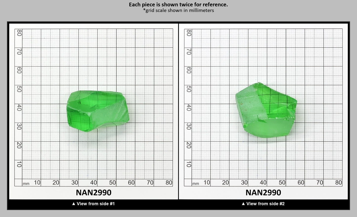 Nanosital Simulated Dark Kryptonite Lab Created Faceting Rough for Gem Cutting - #B-1326 - Various Sizes : NAN2990