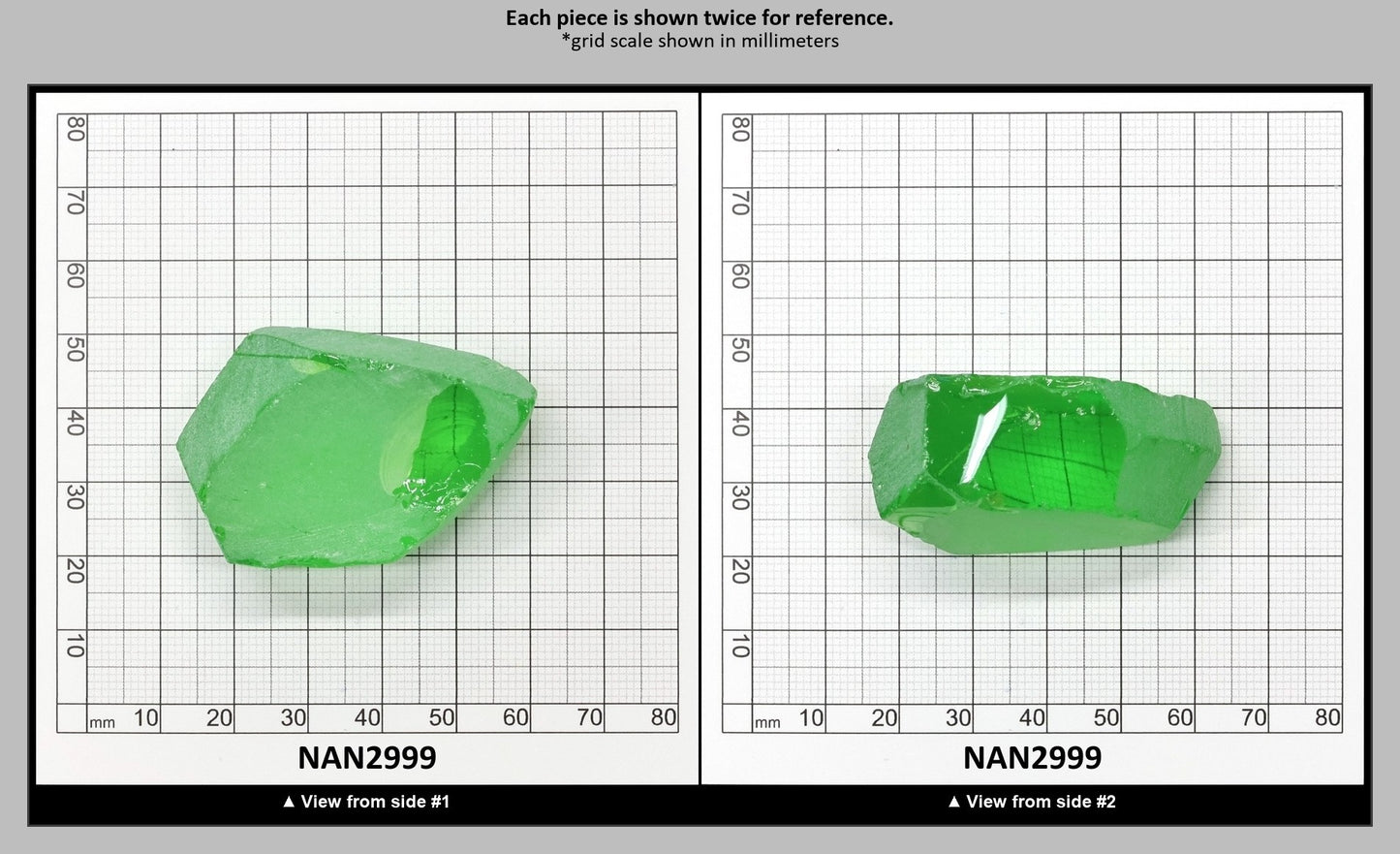 Nanosital Simulated Dark Kryptonite Lab Created Faceting Rough for Gem Cutting - #B-1326 - Various Sizes : NAN2999