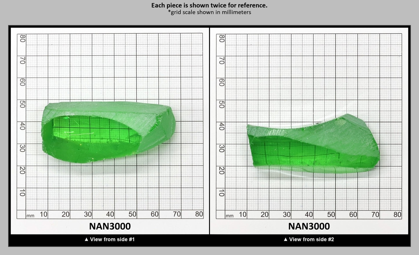 Nanosital Simulated Dark Kryptonite Lab Created Faceting Rough for Gem Cutting - #B-1326 - Various Sizes : NAN3000