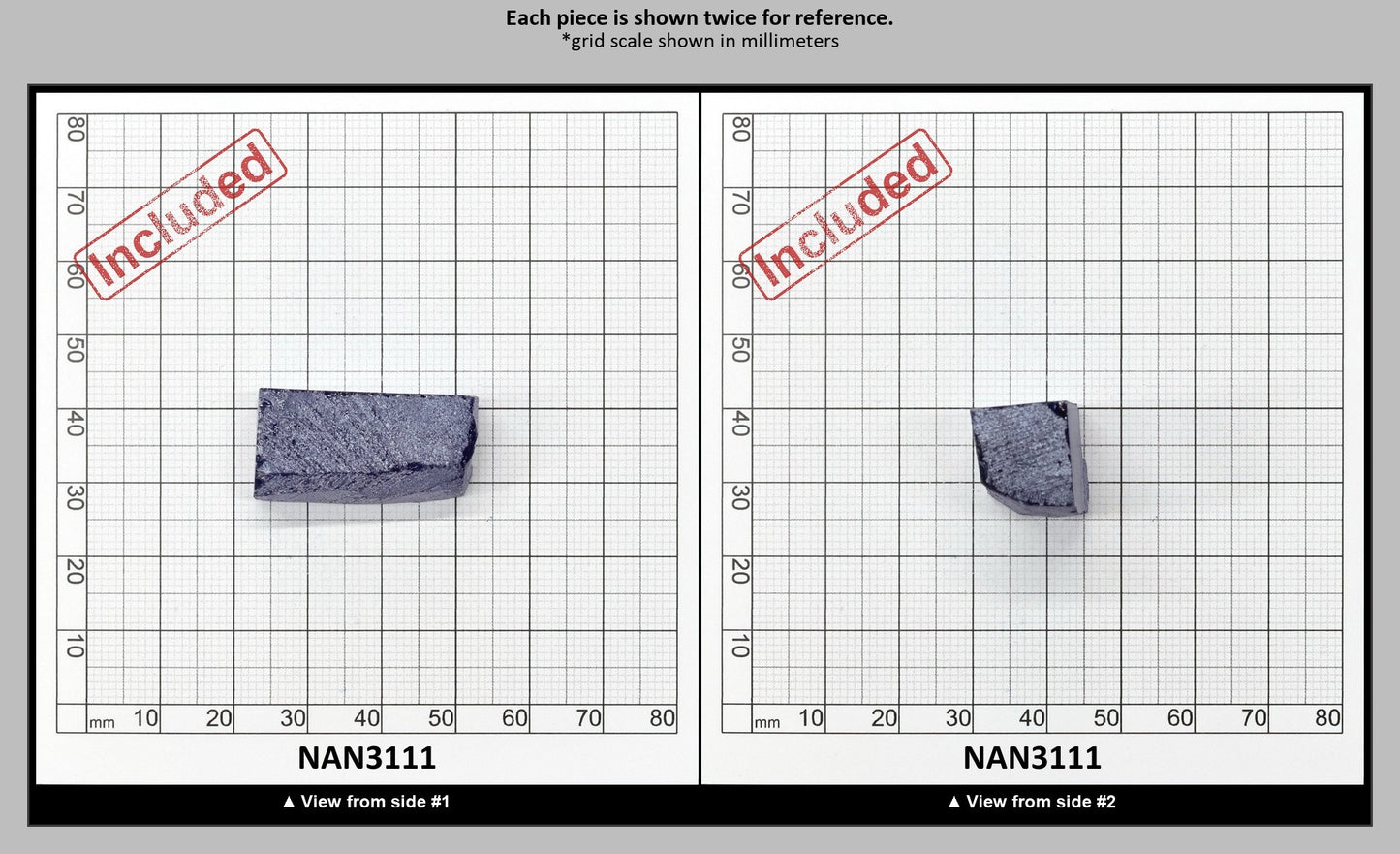 Nanosital Simulated Medium Blue Sapphire (Included)  Lab Created Faceting Rough for Gem Cutting - #Z-597 - Various Sizes : NAN3111