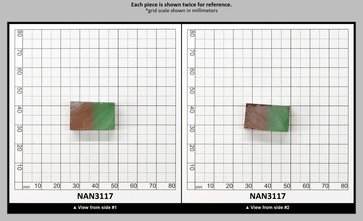 Nanosital Simulated Bi-Color Lab Created Faceting Rough for Gem Cutting - Green-Orange - Various Sizes : NAN3117