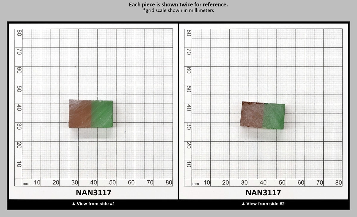 Nanosital Simulated Bi-Color Lab Created Faceting Rough for Gem Cutting - Green-Orange - Various Sizes : NAN3117