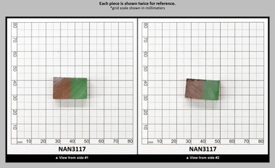 Nanosital Simulated Bi-Color Lab Created Faceting Rough for Gem Cutting - Green-Orange - Various Sizes : NAN3117