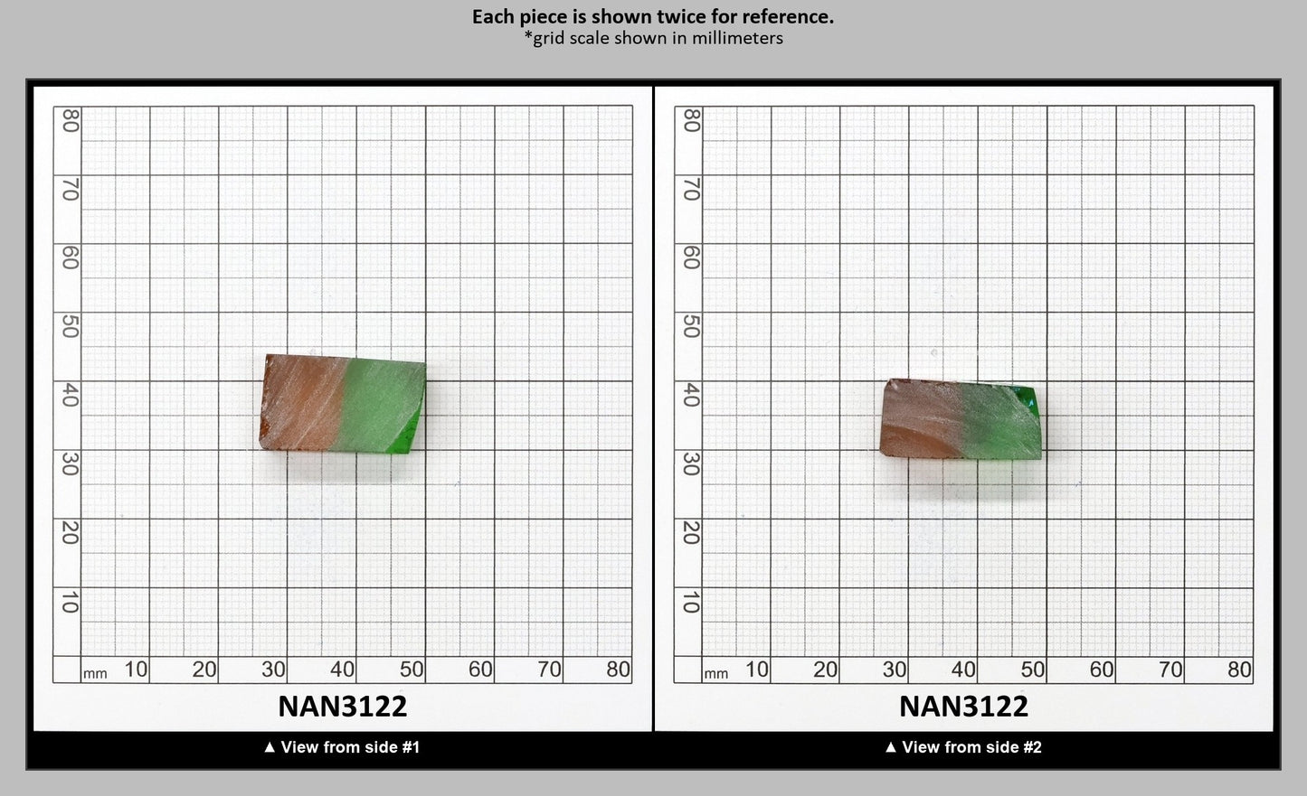 Nanosital Simulated Bi-Color Lab Created Faceting Rough for Gem Cutting - Green-Orange - Various Sizes : NAN3122
