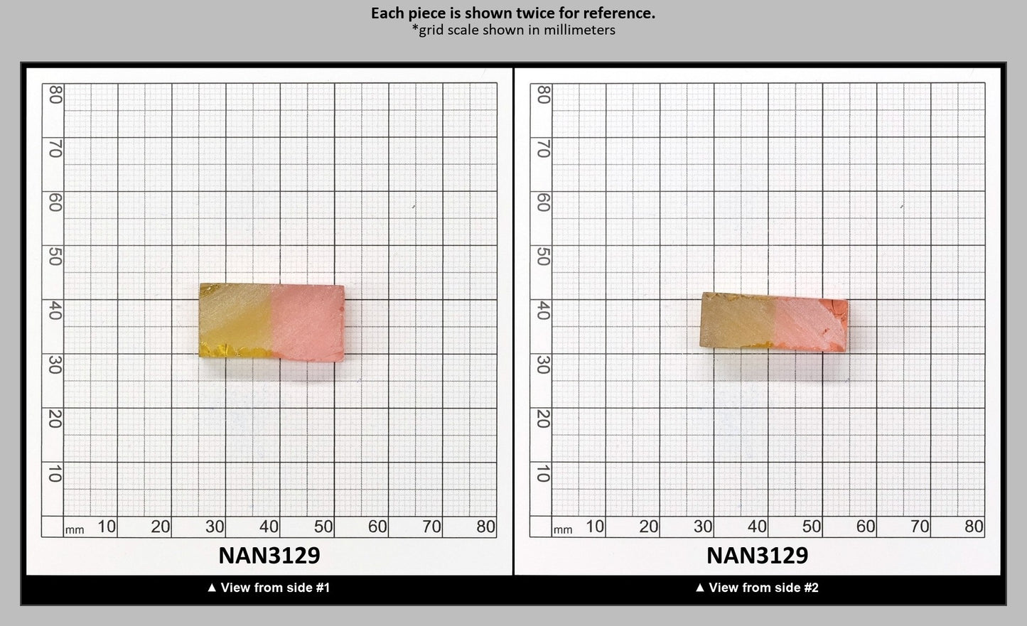 Nanosital Simulated Bi-Color Lab Created Faceting Rough for Gem Cutting - Intense Yellow-Pink - Various Sizes : NAN3129