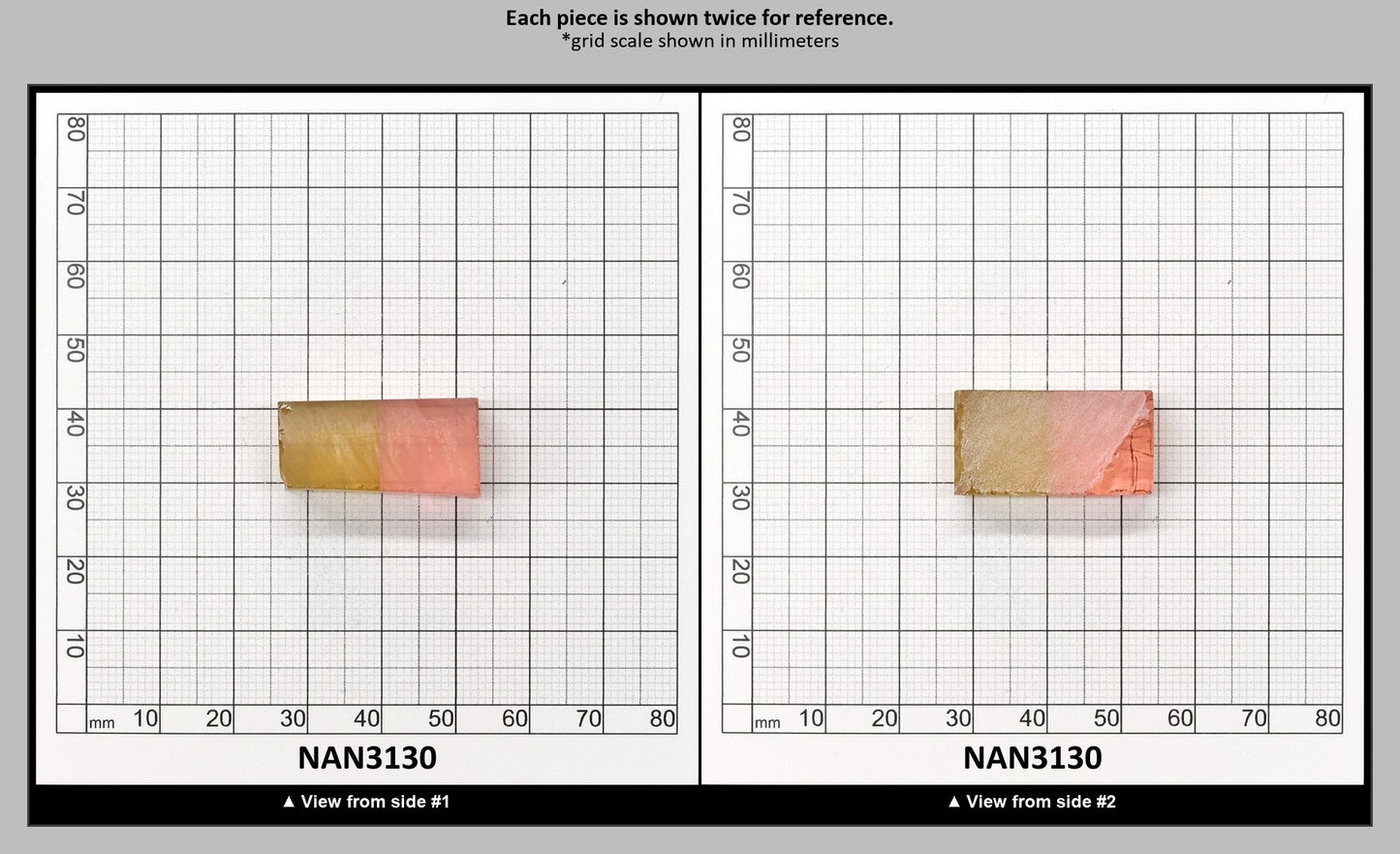 Nanosital Simulated Bi-Color Lab Created Faceting Rough for Gem Cutting - Intense Yellow-Pink - Various Sizes : NAN3130
