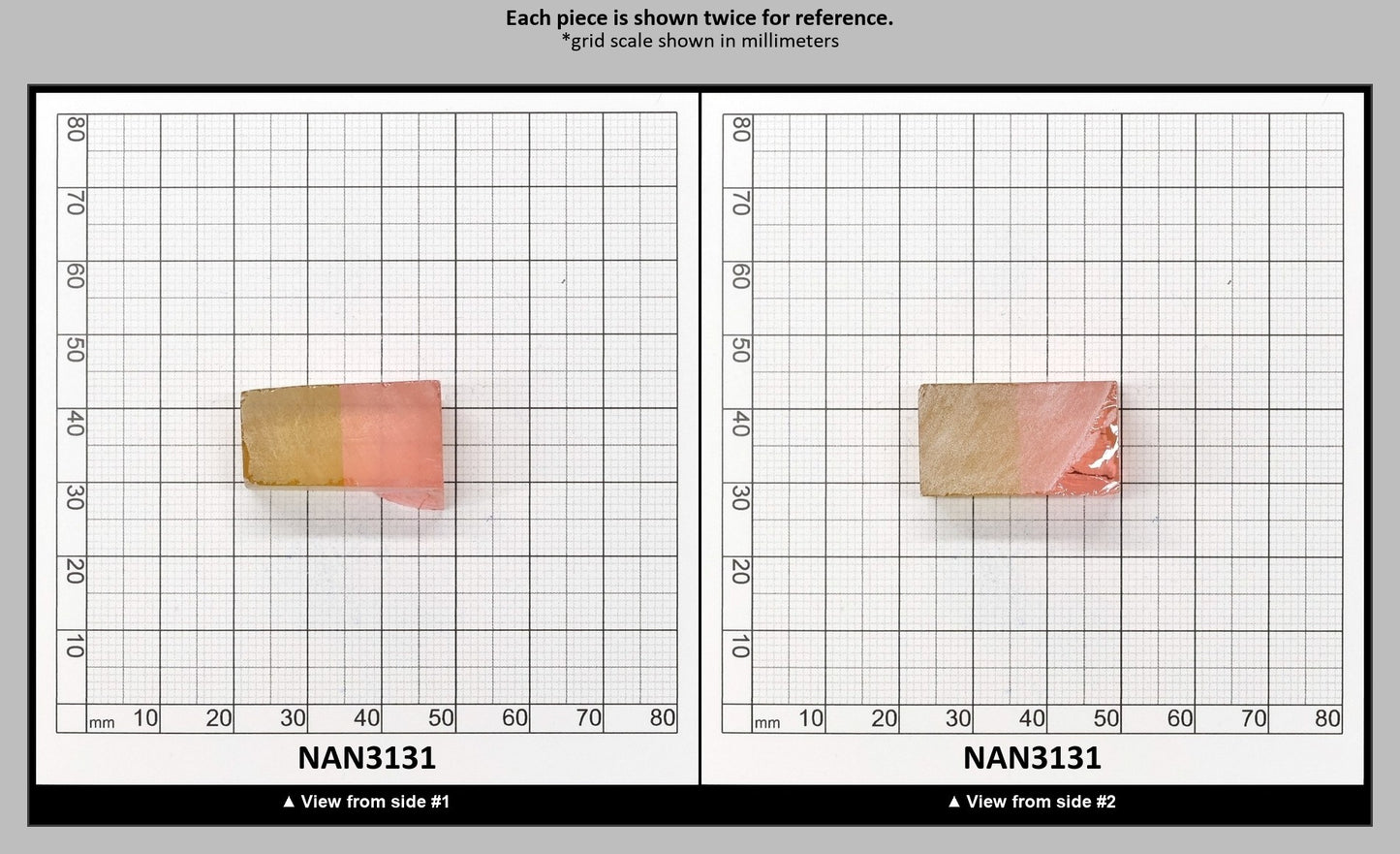 Nanosital Simulated Bi-Color Lab Created Faceting Rough for Gem Cutting - Intense Yellow-Pink - Various Sizes : NAN3131