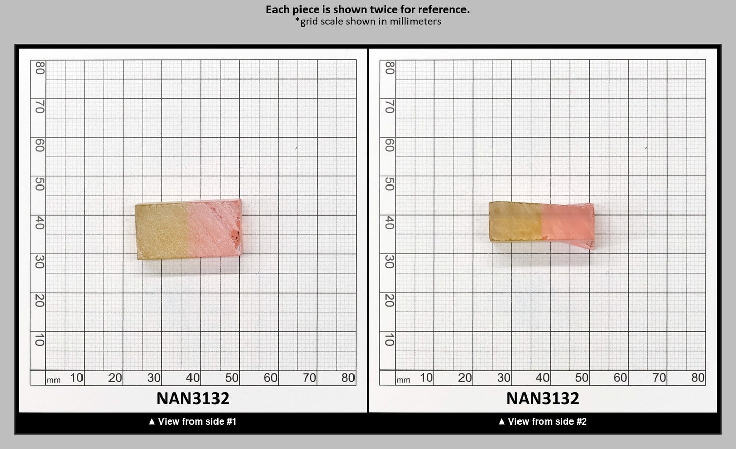 Nanosital Simulated Bi-Color Lab Created Faceting Rough for Gem Cutting - Intense Yellow-Pink - Various Sizes : NAN3132