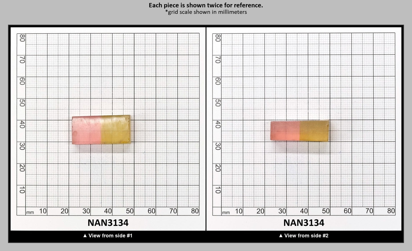 Nanosital Simulated Bi-Color Lab Created Faceting Rough for Gem Cutting - Intense Yellow-Pink - Various Sizes : NAN3134