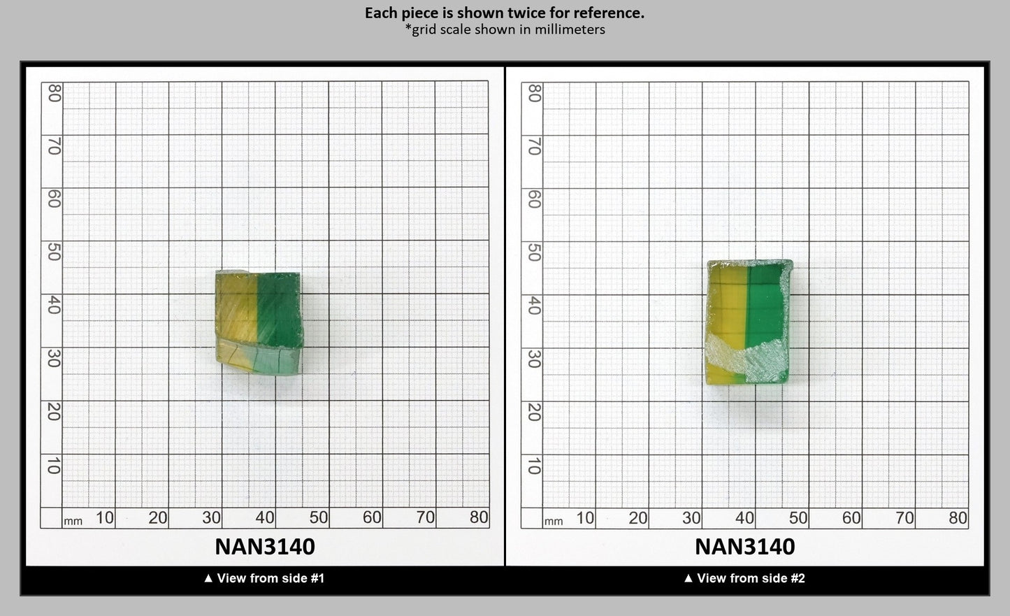 Nanosital Simulated Bi-Color Lab Created Faceting Rough for Gem Cutting - Green-Yellow - Various Sizes : NAN3140
