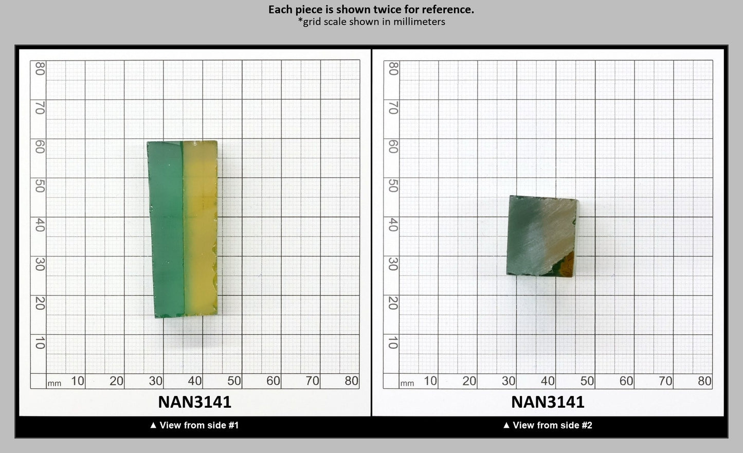 Nanosital Simulated Bi-Color Lab Created Faceting Rough for Gem Cutting - Green-Yellow - Various Sizes : NAN3141