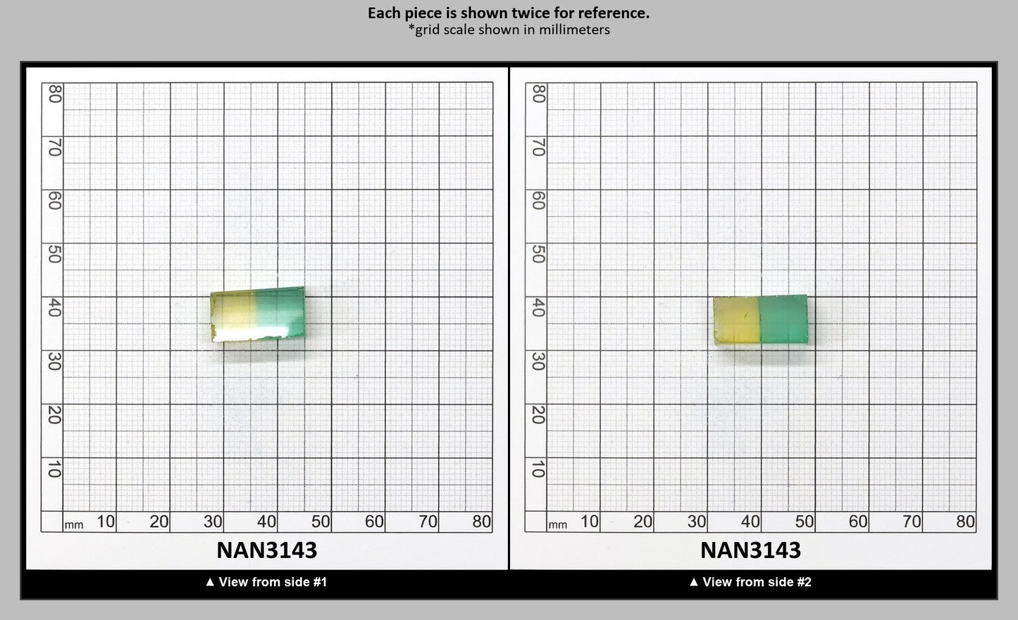 Nanosital Simulated Bi-Color Lab Created Faceting Rough for Gem Cutting - Green-Yellow - Various Sizes : NAN3143