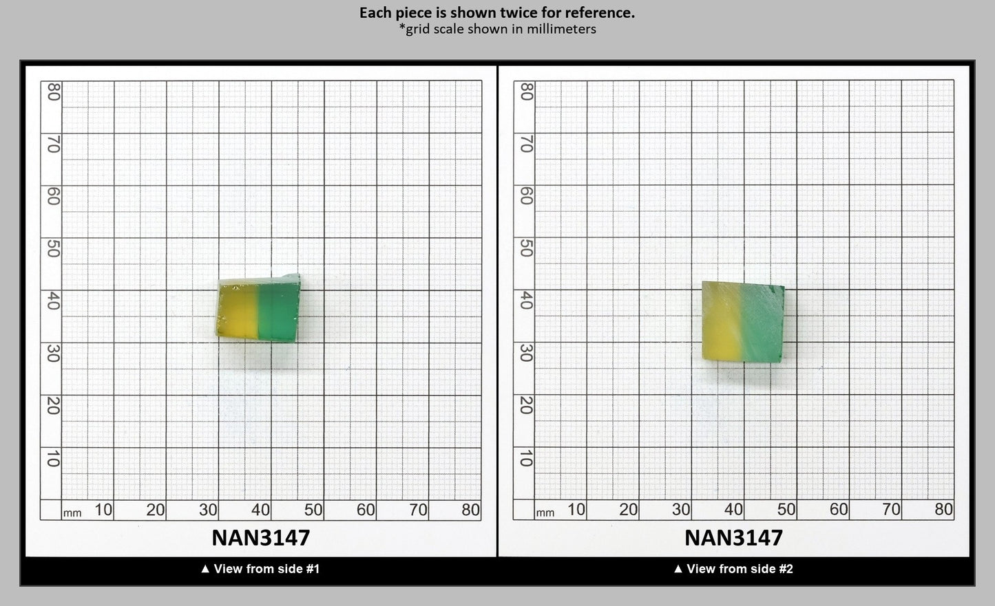 Nanosital Simulated Bi-Color Lab Created Faceting Rough for Gem Cutting - Green-Yellow - Various Sizes : NAN3147