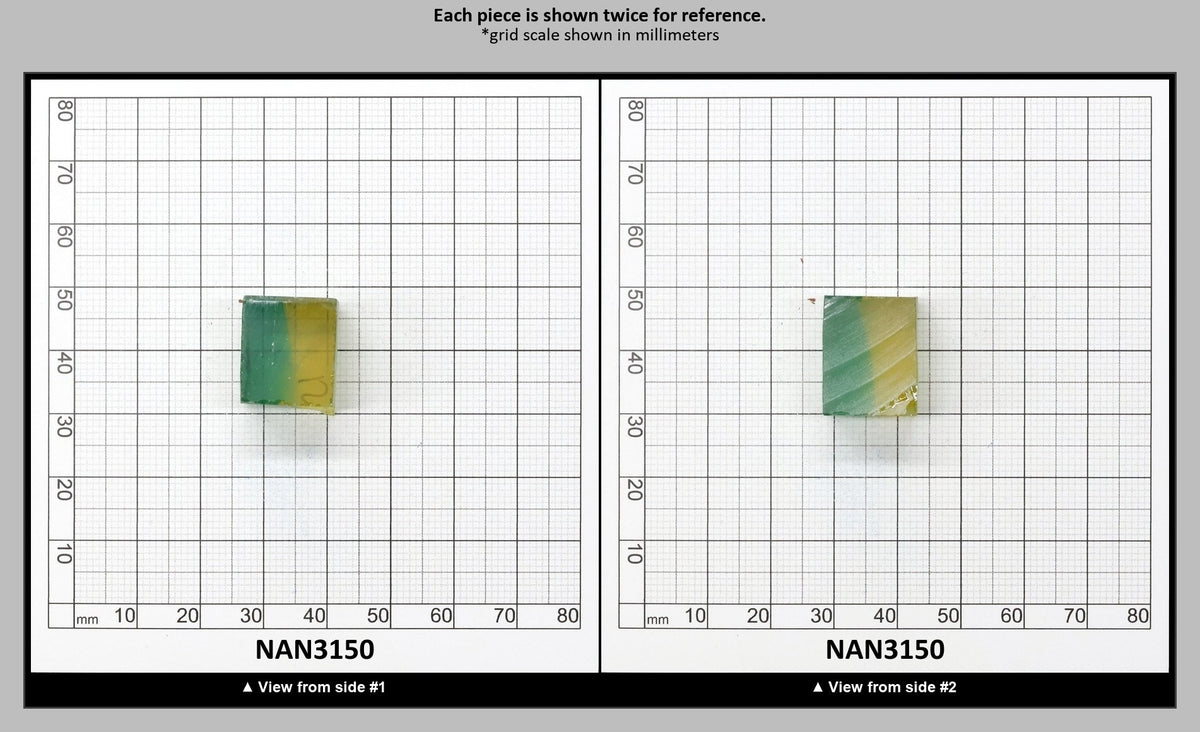 Nanosital Simulated Bi-Color Lab Created Faceting Rough for Gem Cutting - Green-Yellow - Various Sizes : NAN3150