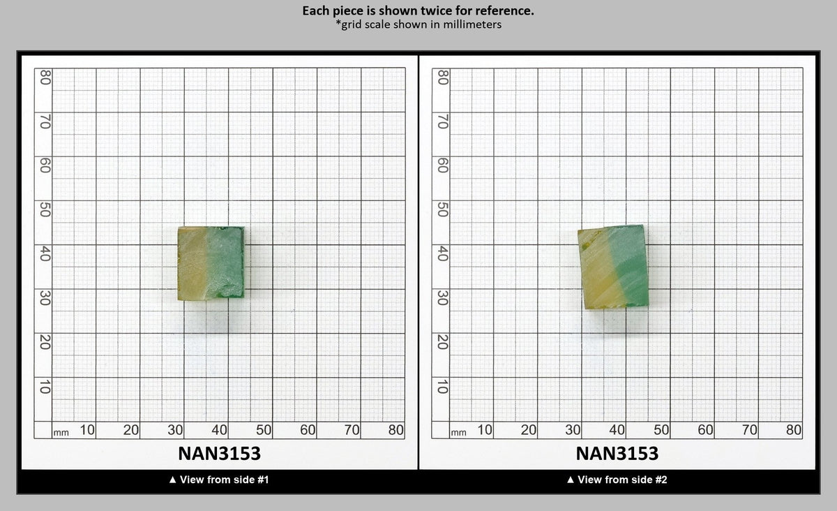Nanosital Simulated Bi-Color Lab Created Faceting Rough for Gem Cutting - Green-Yellow - Various Sizes : NAN3153