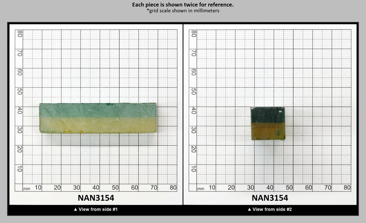 Nanosital Simulated Bi-Color Lab Created Faceting Rough for Gem Cutting - Green-Yellow - Various Sizes : NAN3154