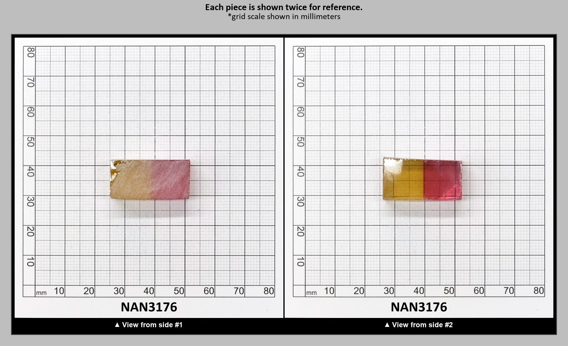 Nanosital Simulated Bi-Color Lab Created Faceting Rough for Gem Cutting - Yellow-Pink - Various Sizes : NAN3176