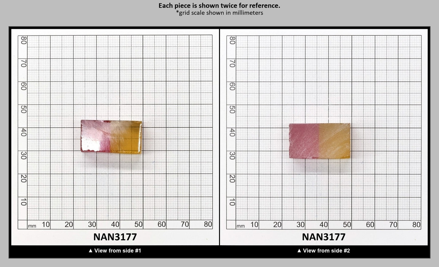 Nanosital Simulated Bi-Color Lab Created Faceting Rough for Gem Cutting - Yellow-Pink - Various Sizes : NAN3177