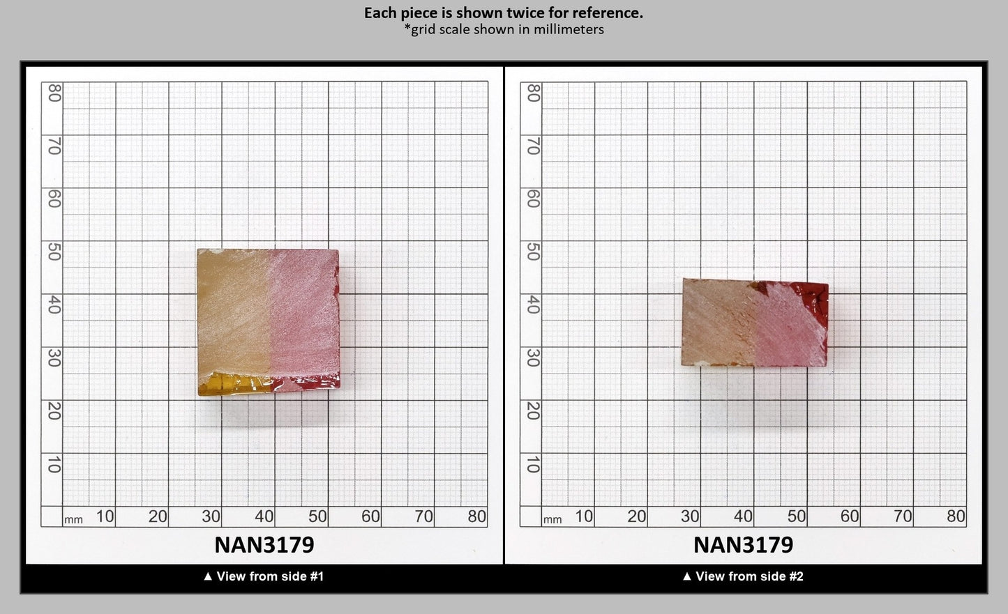 Nanosital Simulated Bi-Color Lab Created Faceting Rough for Gem Cutting - Yellow-Pink - Various Sizes : NAN3179