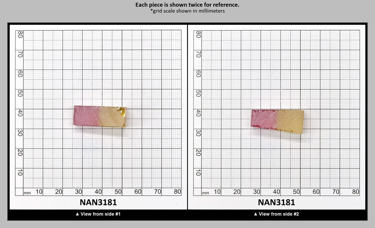 Nanosital Simulated Bi-Color Lab Created Faceting Rough for Gem Cutting - Yellow-Pink - Various Sizes : NAN3181