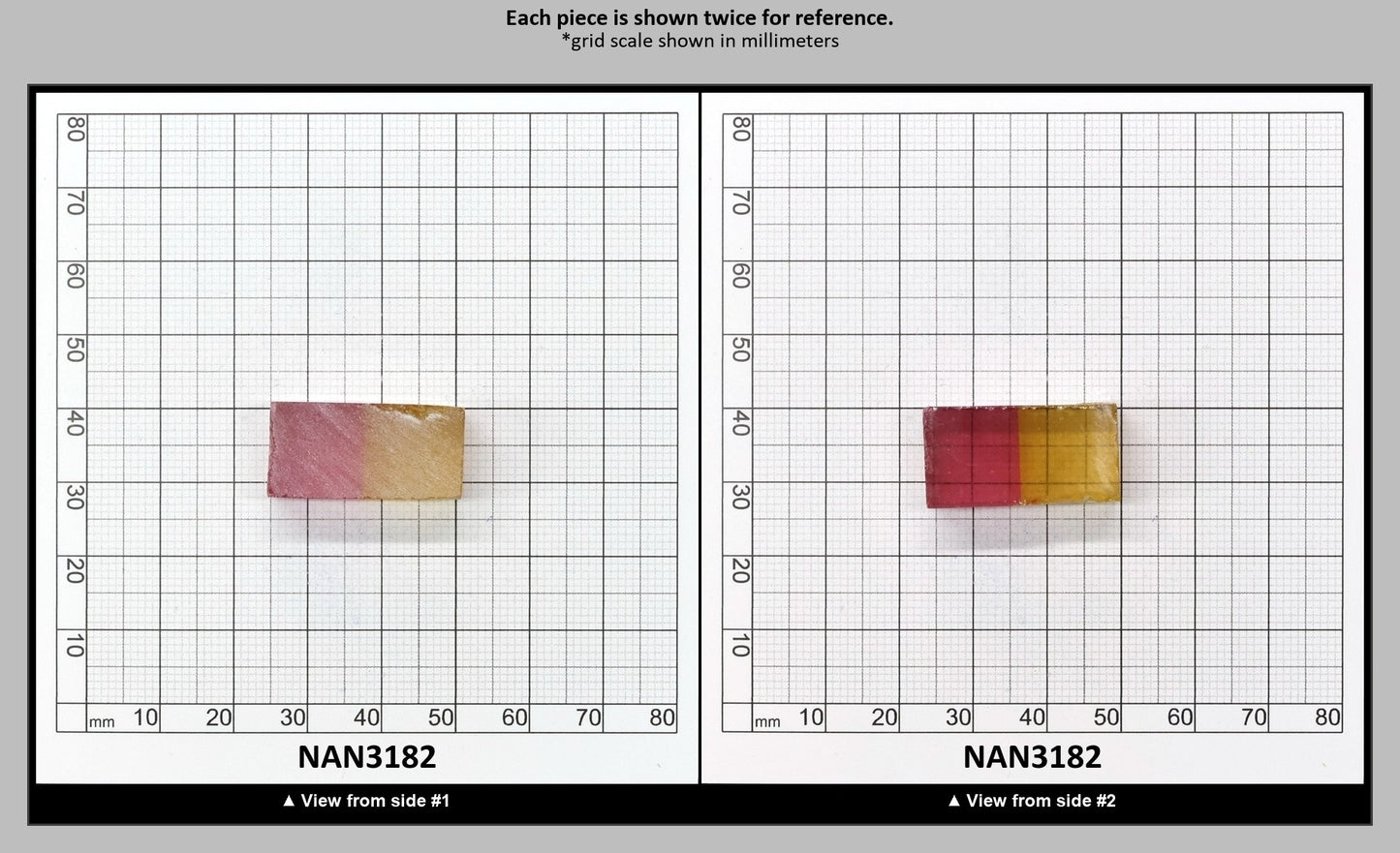 Nanosital Simulated Bi-Color Lab Created Faceting Rough for Gem Cutting - Yellow-Pink - Various Sizes : NAN3182