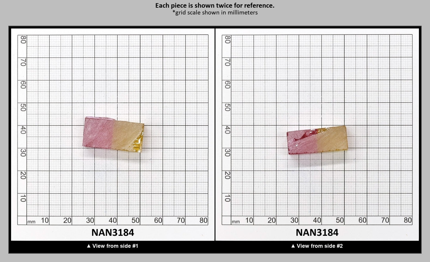 Nanosital Simulated Bi-Color Lab Created Faceting Rough for Gem Cutting - Yellow-Pink - Various Sizes : NAN3184