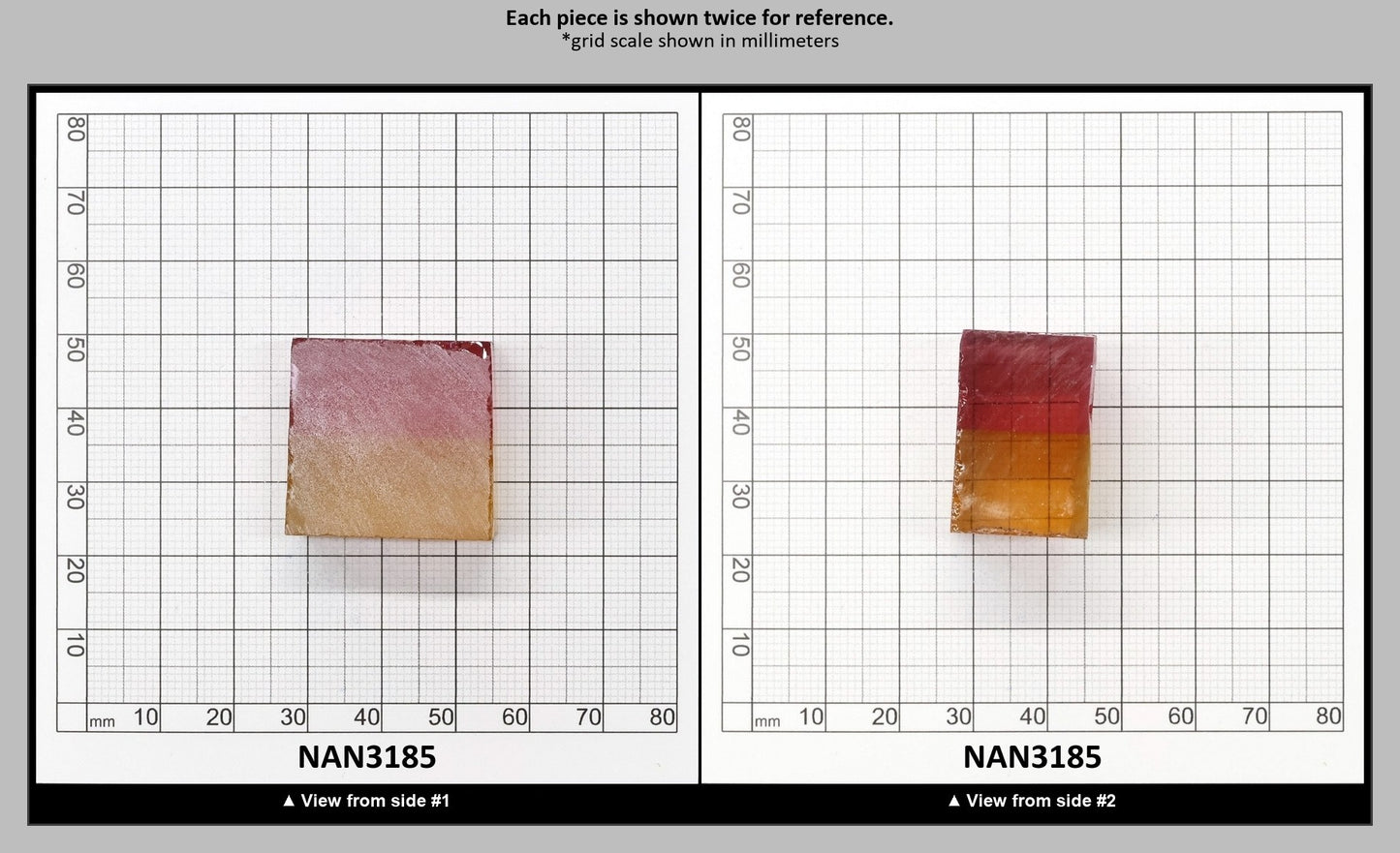 Nanosital Simulated Bi-Color Lab Created Faceting Rough for Gem Cutting - Yellow-Pink - Various Sizes : NAN3185