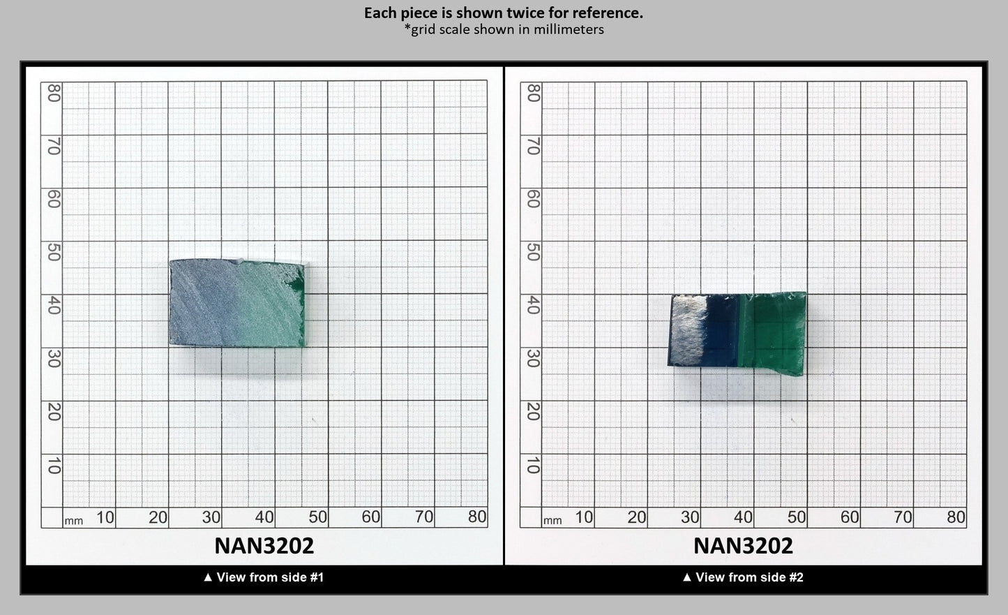 Nanosital Simulated Bi-Color Lab Created Faceting Rough for Gem Cutting - Blue-Green - Various Sizes : NAN3202