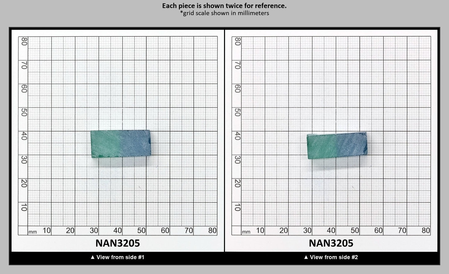 Nanosital Simulated Bi-Color Lab Created Faceting Rough for Gem Cutting - Blue-Green - Various Sizes : NAN3205