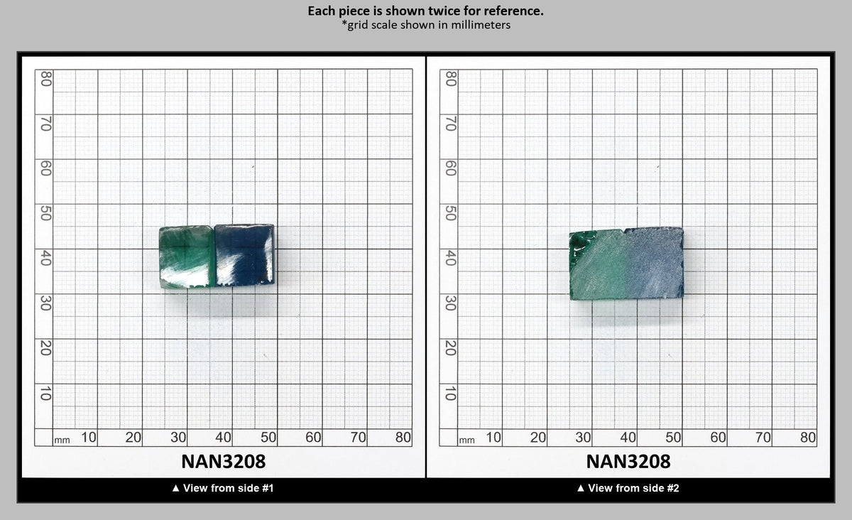 Nanosital Simulated Bi-Color Lab Created Faceting Rough for Gem Cutting - Blue-Green - Various Sizes : NAN3208
