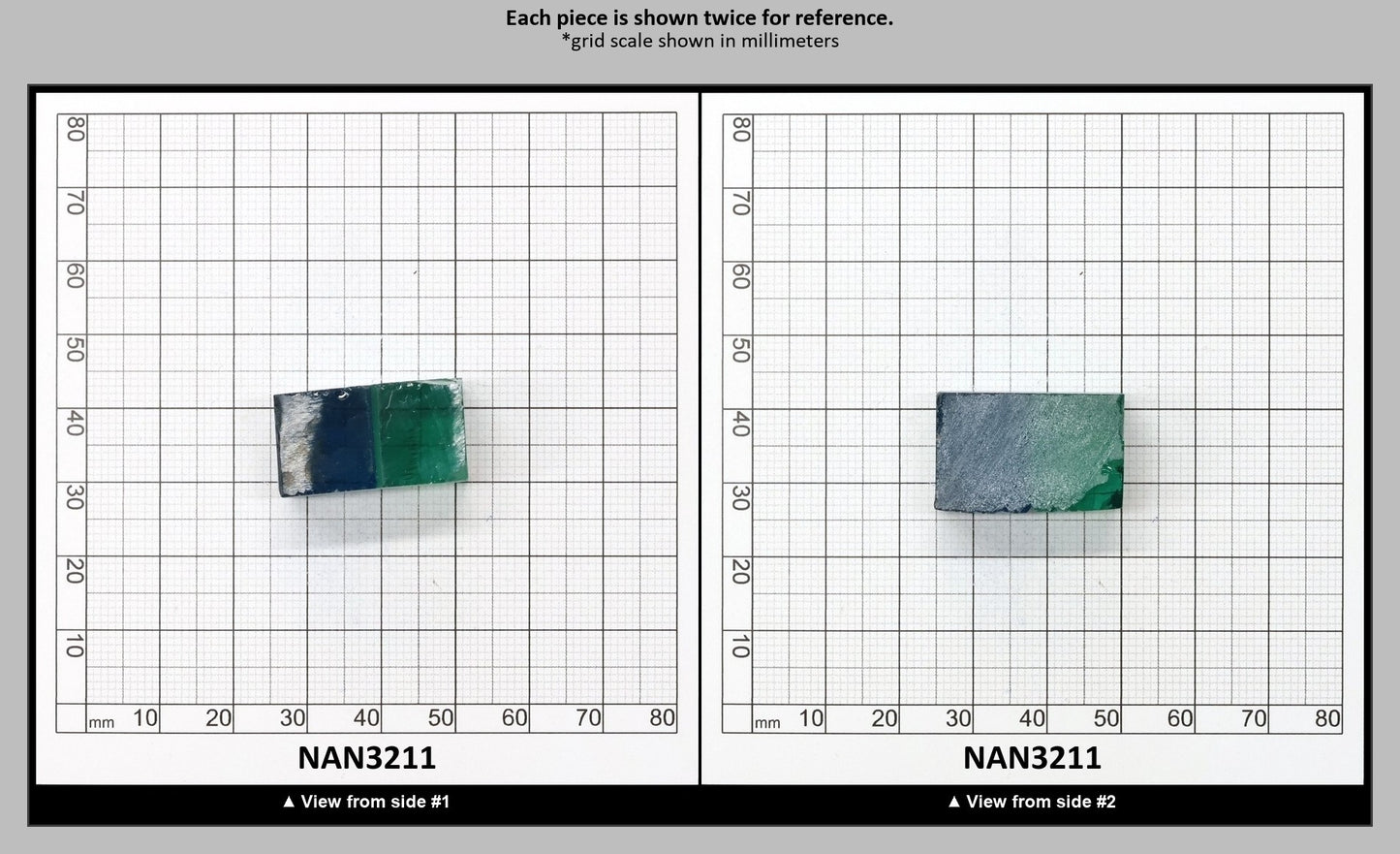 Nanosital Simulated Bi-Color Lab Created Faceting Rough for Gem Cutting - Blue-Green - Various Sizes : NAN3211