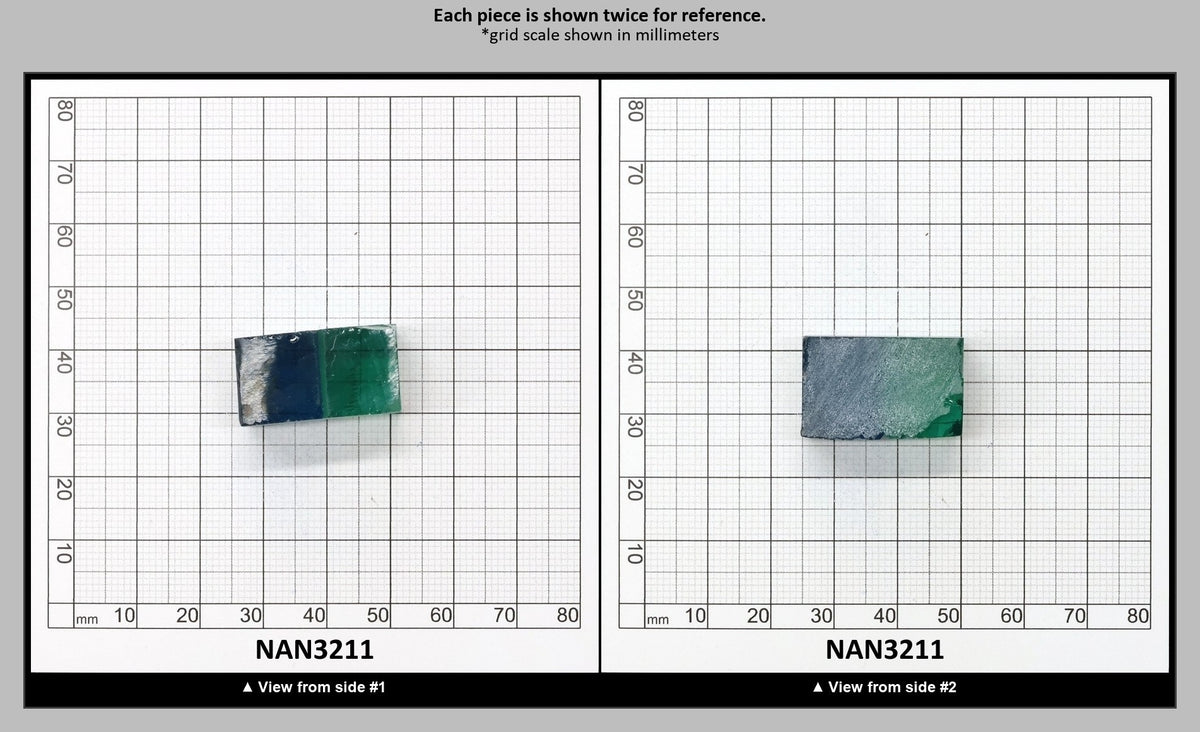 Nanosital Simulated Bi-Color Lab Created Faceting Rough for Gem Cutting - Blue-Green - Various Sizes : NAN3211