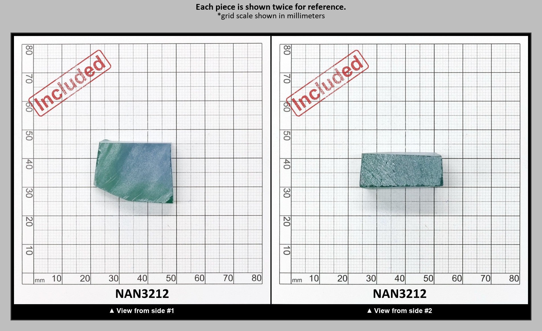 Nanosital Simulated (Included) Bi-Color Lab Created Faceting Rough for Gem Cutting - Blue-Green - Various Sizes : NAN3212