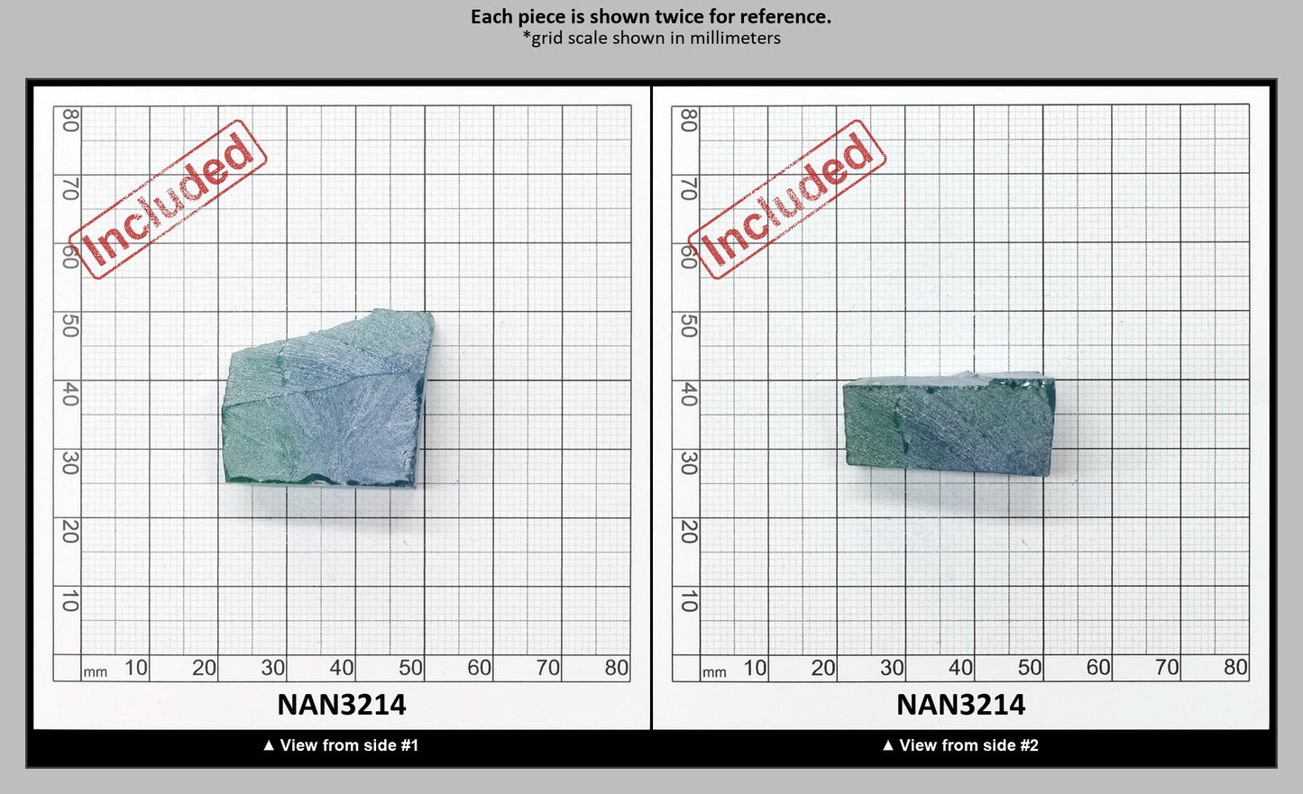 Nanosital Simulated (Included) Bi-Color Lab Created Faceting Rough for Gem Cutting - Blue-Green - Various Sizes : NAN3214