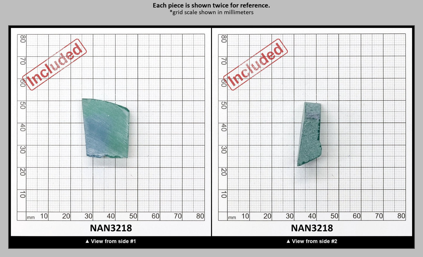 Nanosital Simulated (Included) Bi-Color Lab Created Faceting Rough for Gem Cutting - Blue-Green - Various Sizes : NAN3218