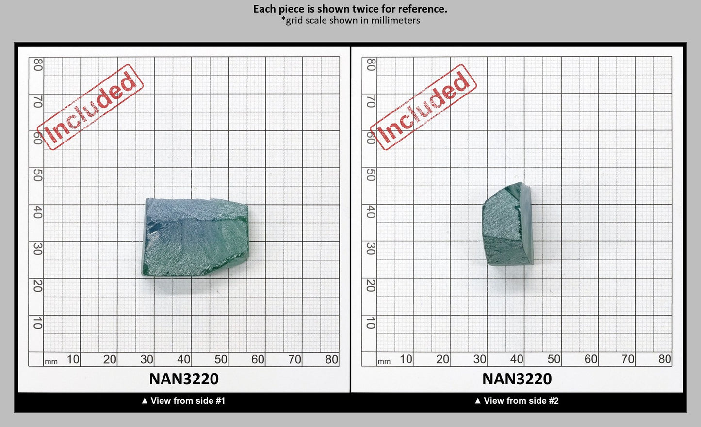 Nanosital Simulated (Included) Bi-Color Lab Created Faceting Rough for Gem Cutting - Blue-Green - Various Sizes : NAN3220
