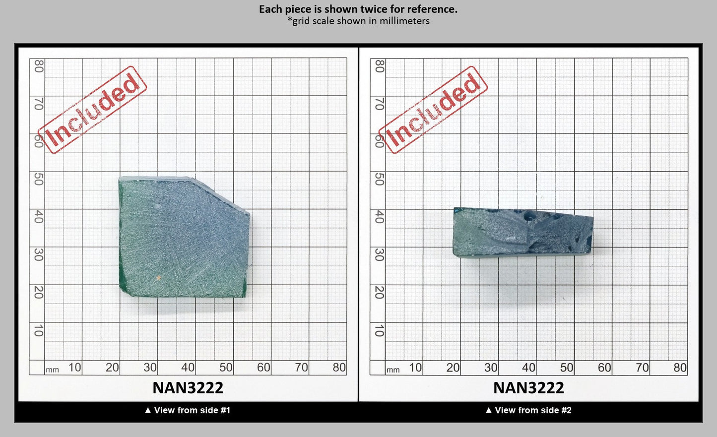 Nanosital Simulated (Included) Bi-Color Lab Created Faceting Rough for Gem Cutting - Blue-Green - Various Sizes : NAN3222