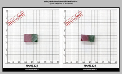Nanosital Simulated (Included) Watermelon Tourmaline Lab Created Faceting Rough for Gem Cutting - Green-Pink - Various Sizes : NAN3229