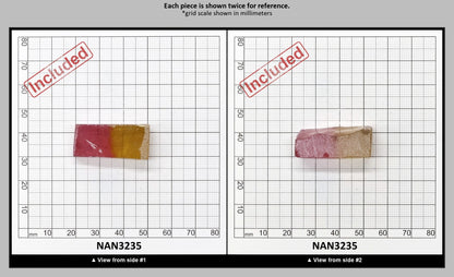 Nanosital Simulated (Included) Bi-Color Lab Created Faceting Rough for Gem Cutting - Kunzite-Intense Yellow - Various Sizes : NAN3235