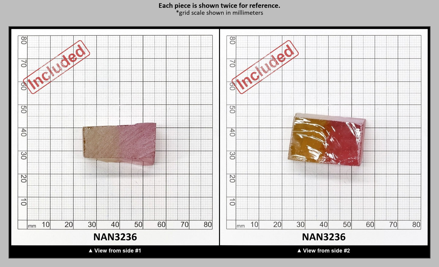 Nanosital Simulated (Included) Bi-Color Lab Created Faceting Rough for Gem Cutting - Kunzite-Intense Yellow - Various Sizes : NAN3236