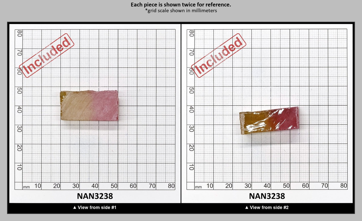 Nanosital Simulated (Included) Bi-Color Lab Created Faceting Rough for Gem Cutting - Kunzite-Intense Yellow - Various Sizes : NAN3238