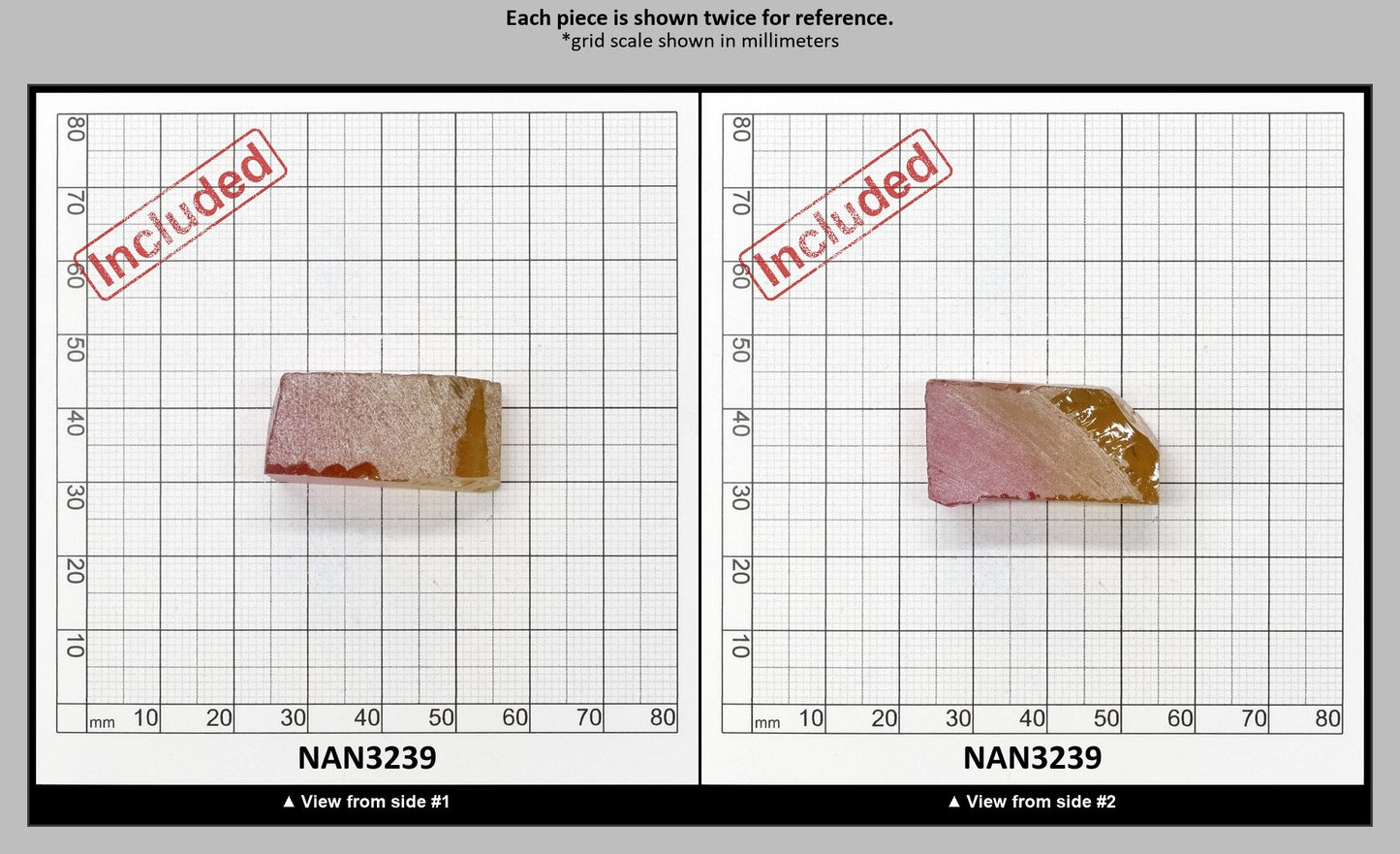 Nanosital Simulated (Included) Bi-Color Lab Created Faceting Rough for Gem Cutting - Kunzite-Intense Yellow - Various Sizes : NAN3239