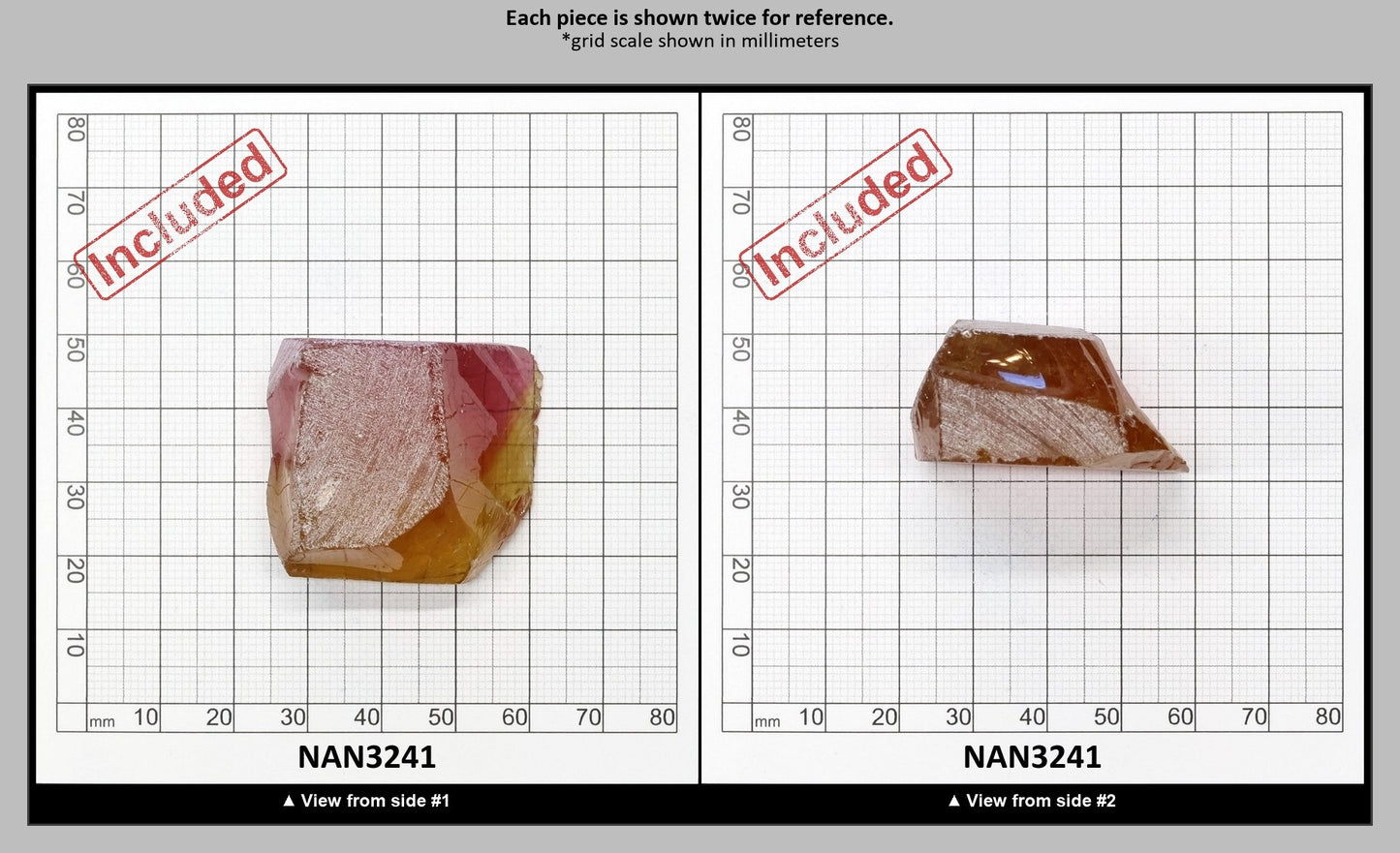 Nanosital Simulated (Included) Bi-Color Lab Created Faceting Rough for Gem Cutting - Kunzite-Intense Yellow - Various Sizes : NAN3241
