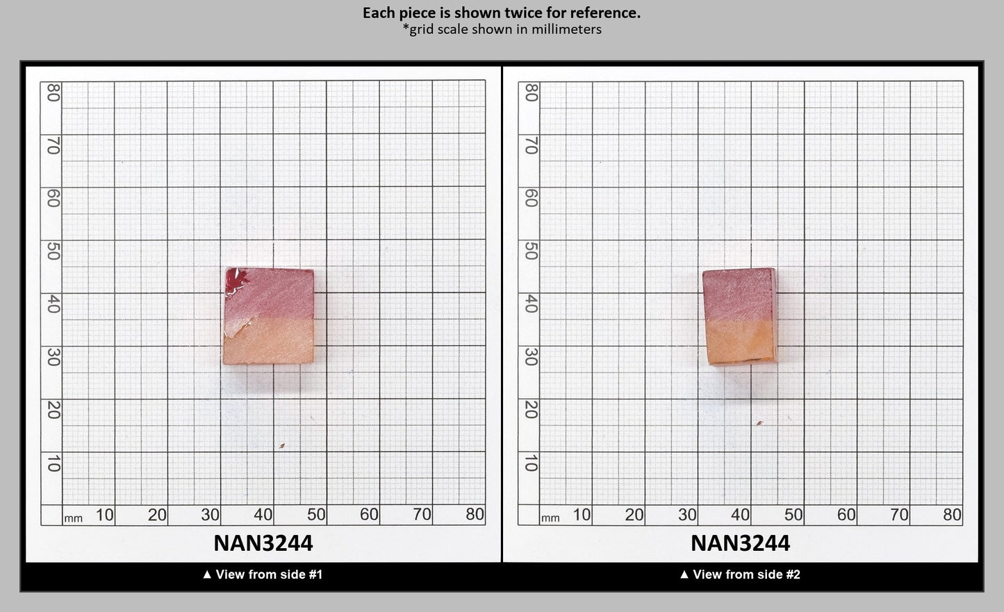 Nanosital Simulated Bi-Color Lab Created Faceting Rough for Gem Cutting - Kunzite-Orange - Various Sizes : NAN3244